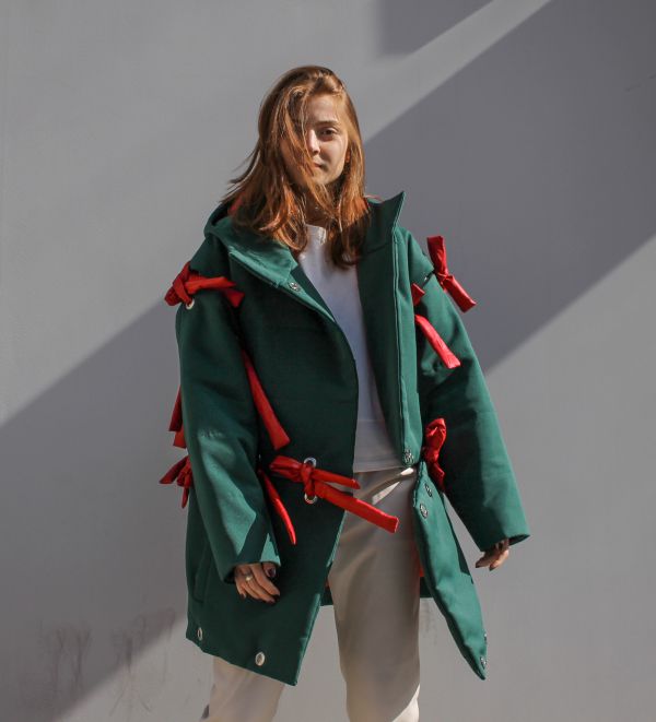 Green  transformable jacket (Made to order)