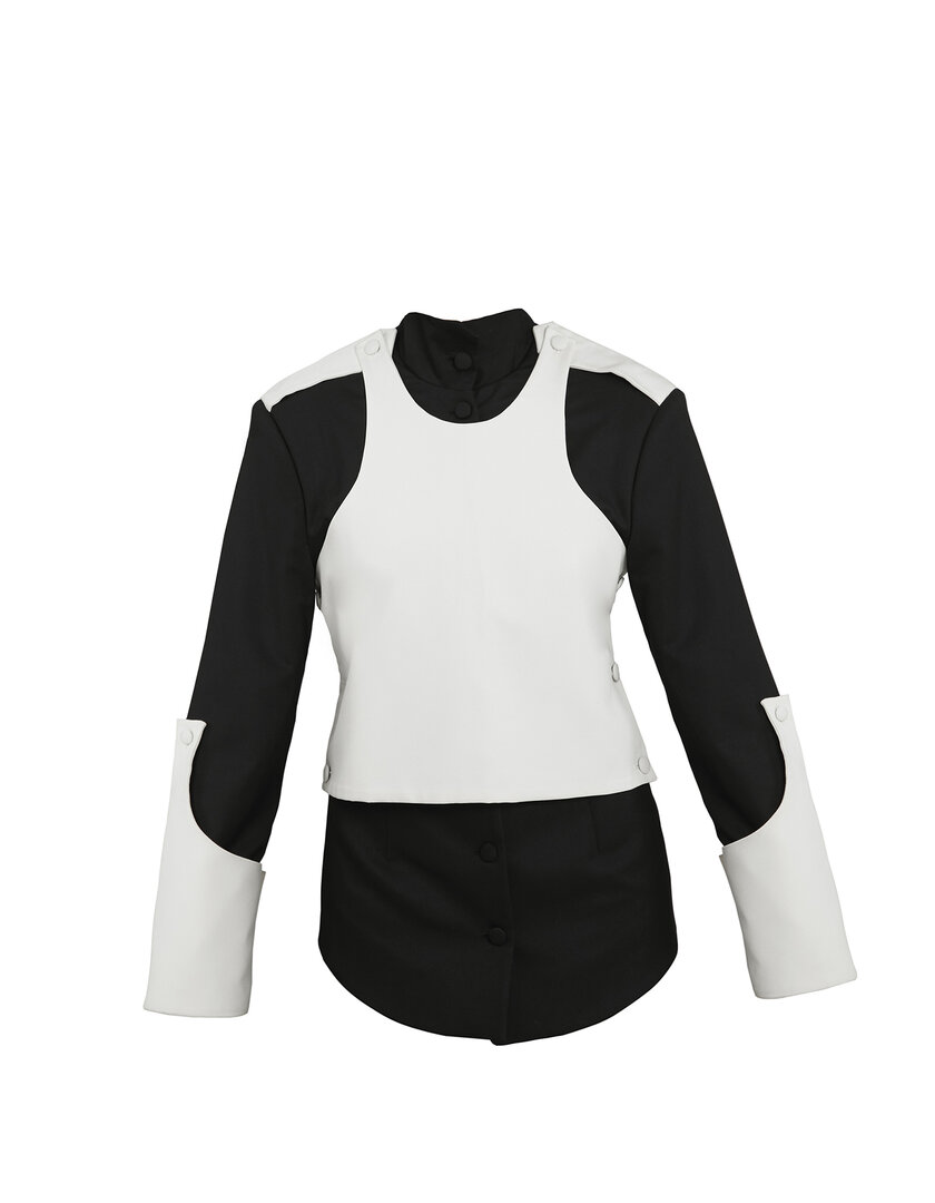 Black & White transformable blazer