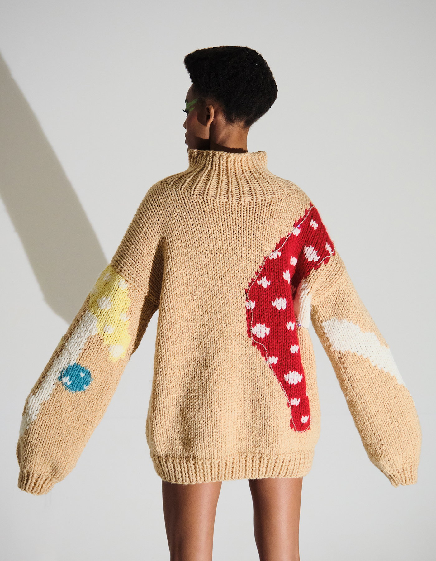 Knitted mushroom sweater