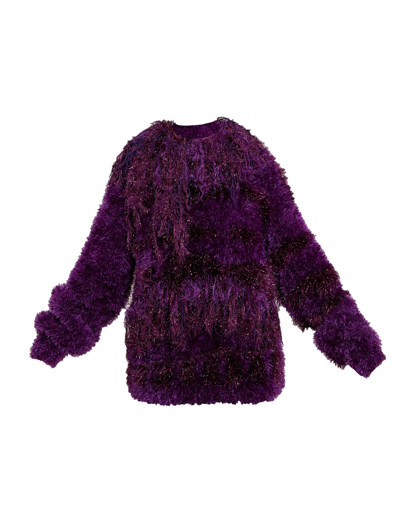 Knitted purple sweater 