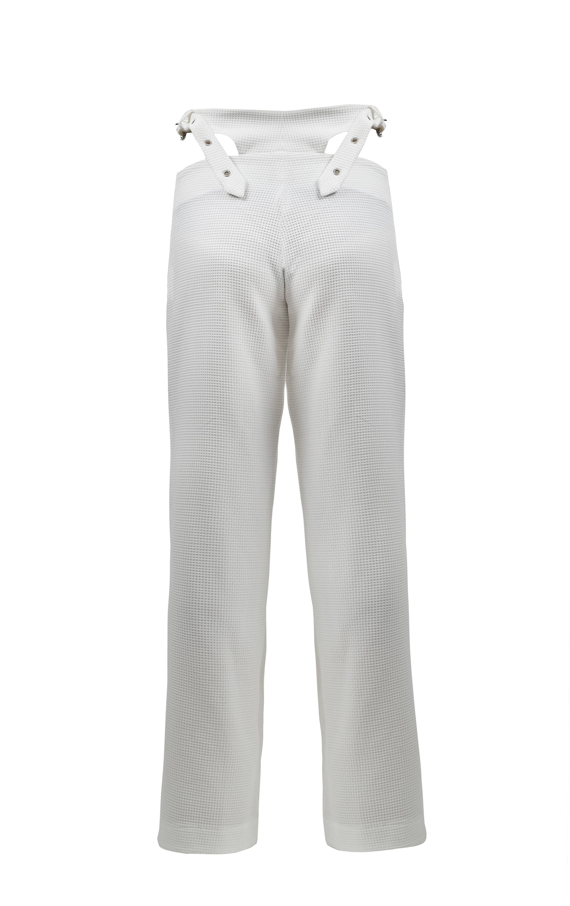Low-rise white pants