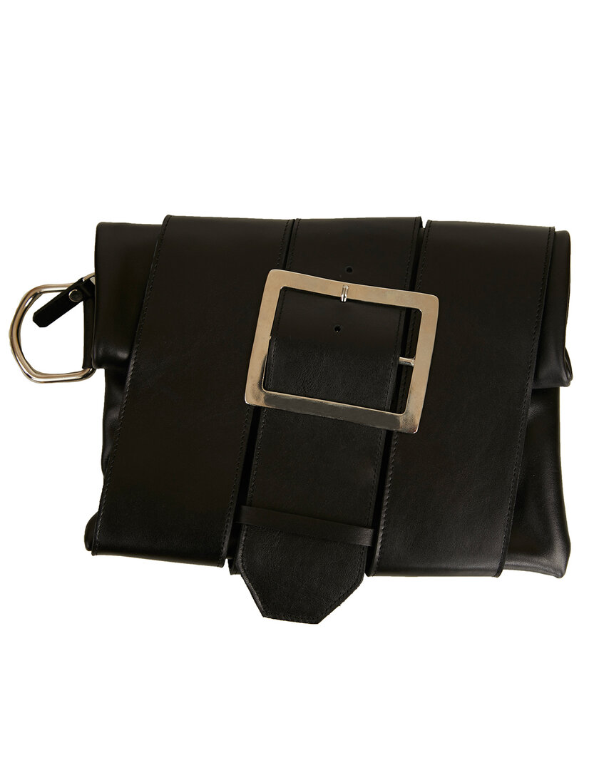 Leather belted handbag 