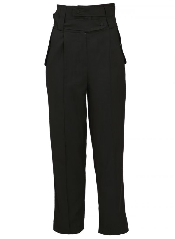 AW21-22. High-waisted black trousers (made to order)