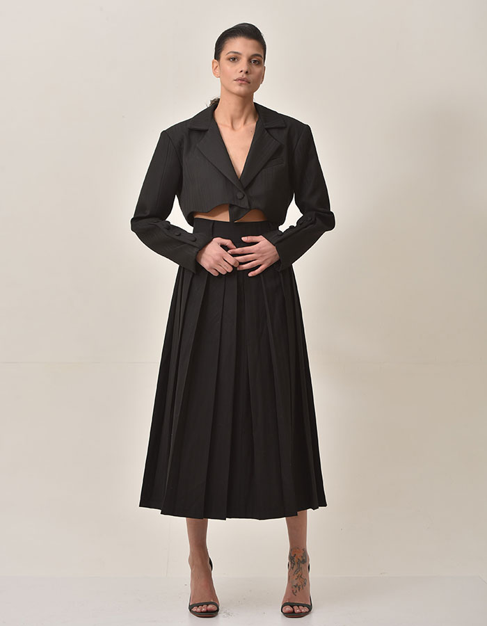 Black classic midi skirt (Made to order)
