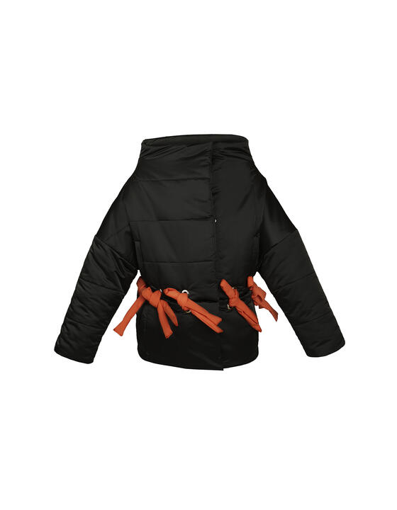 Black Transformable Puffer Jacket 