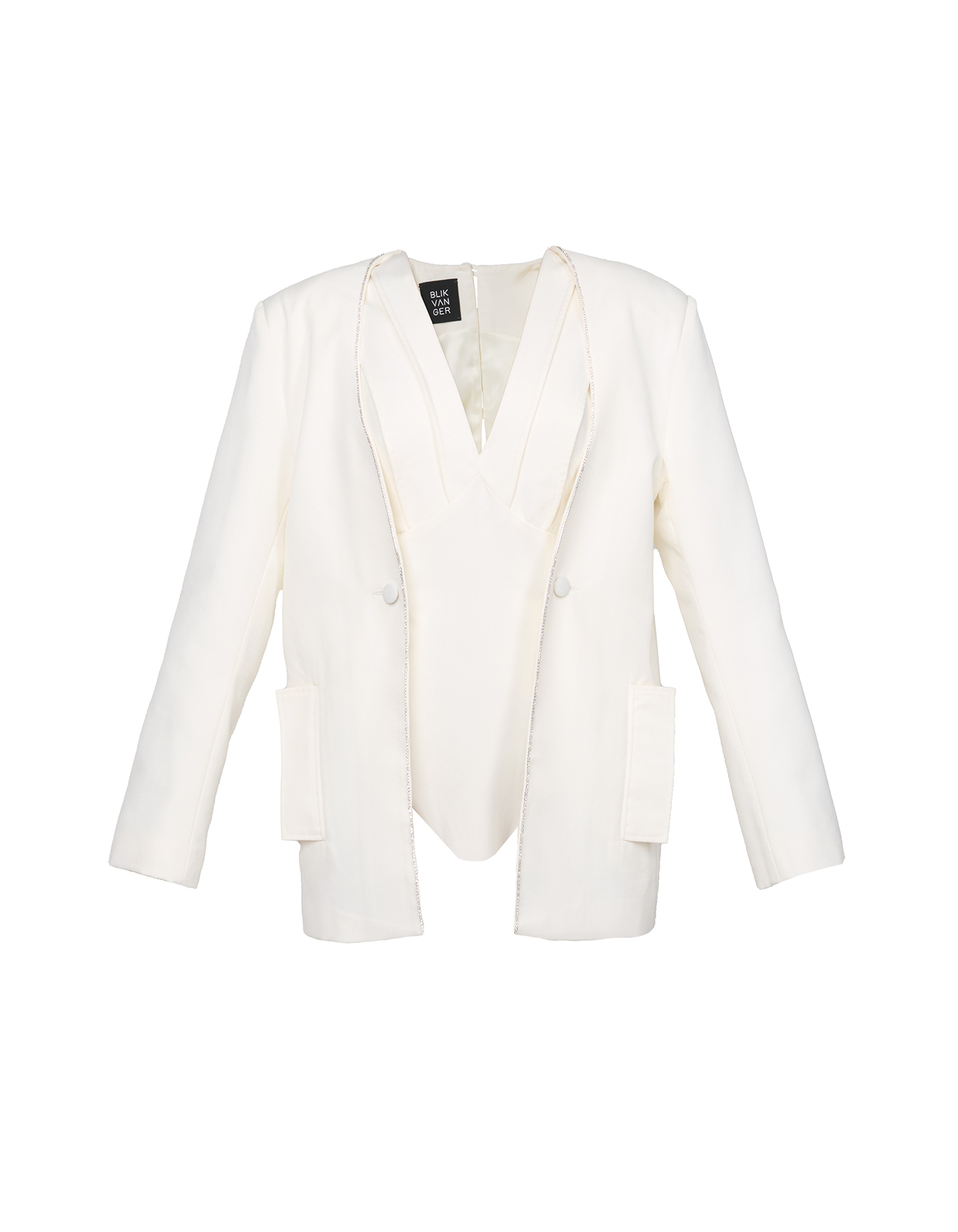 SS22. White Bodysuit Blazer
