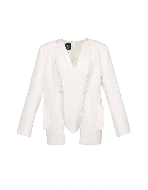 SS22. White Bodysuit Blazer