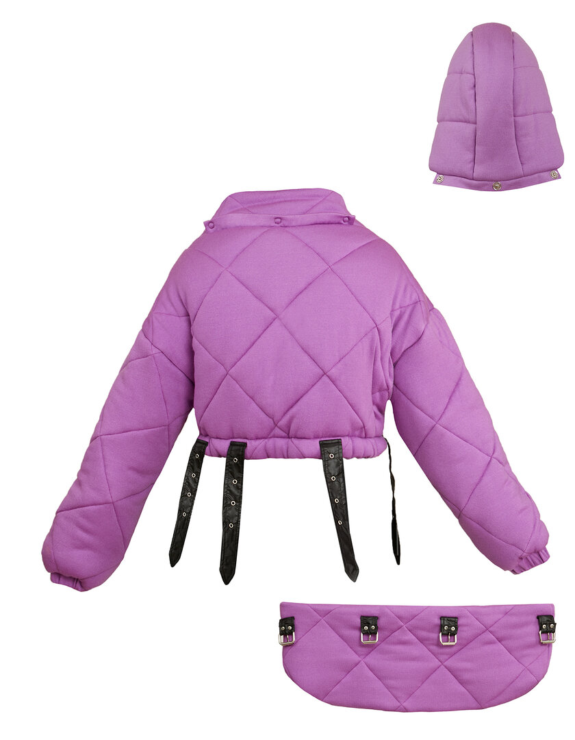 Hot pink transformable puffer jacket 