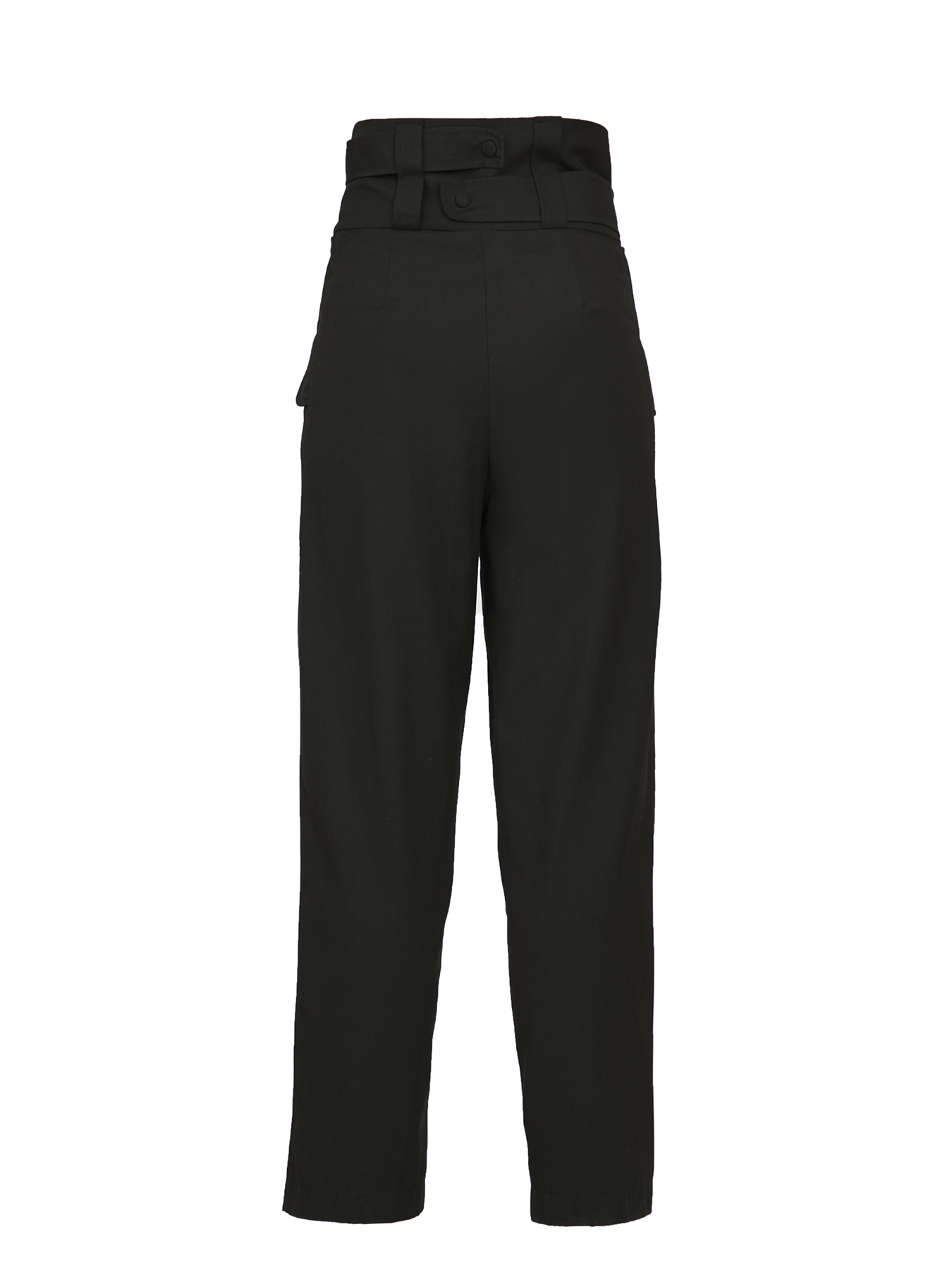 AW21-22. High-waisted black trousers
