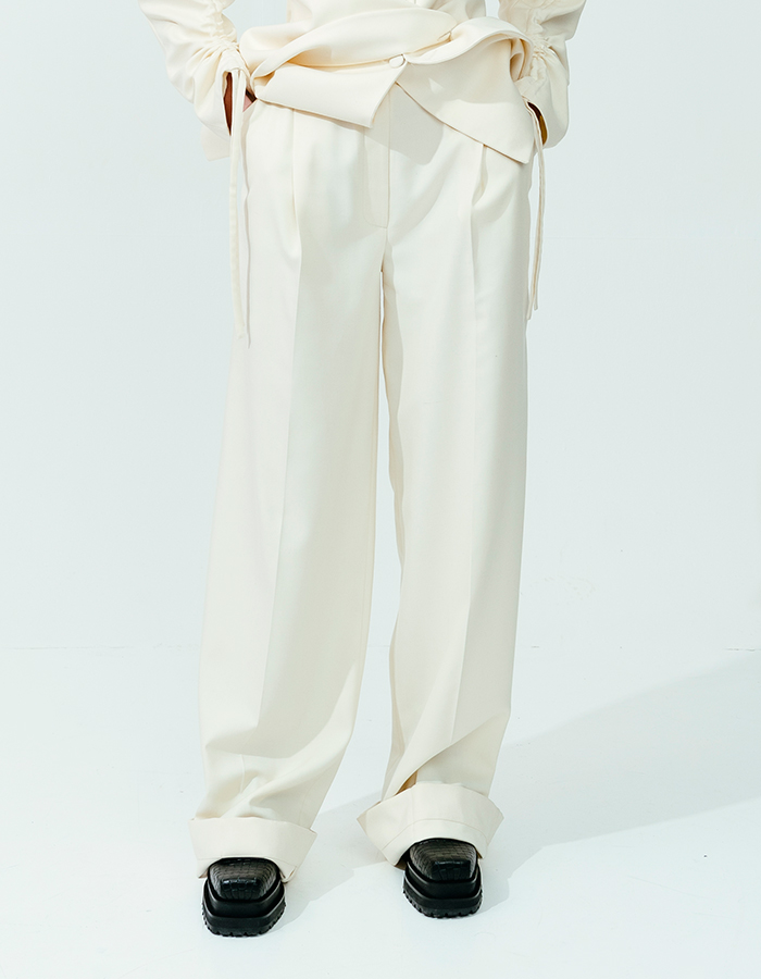 AW21-22. Milky white trousers (made to order)